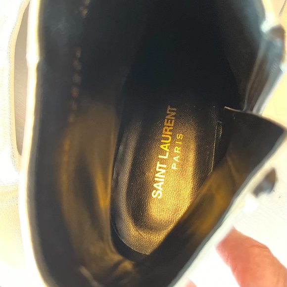 Saint Laurent Loulou 50 Silver Leather Ankle Boot - Picture 8 of 8